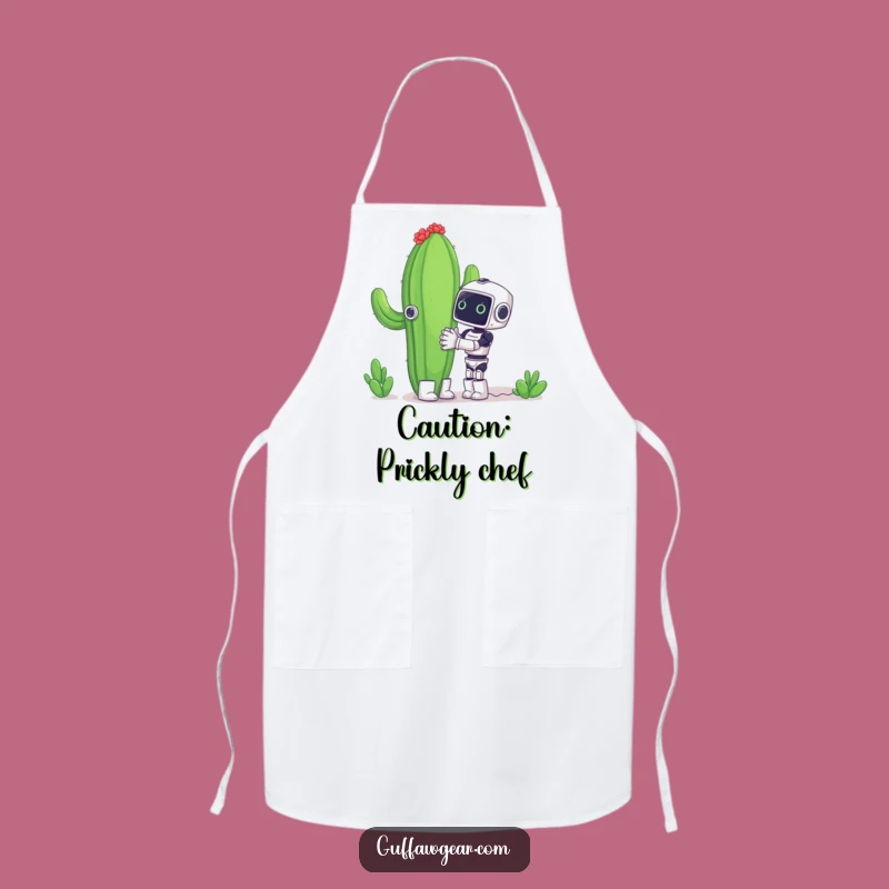 Funny Robot Cactus Hug Apron - Hilarious Kitchen Accessory for Chefs