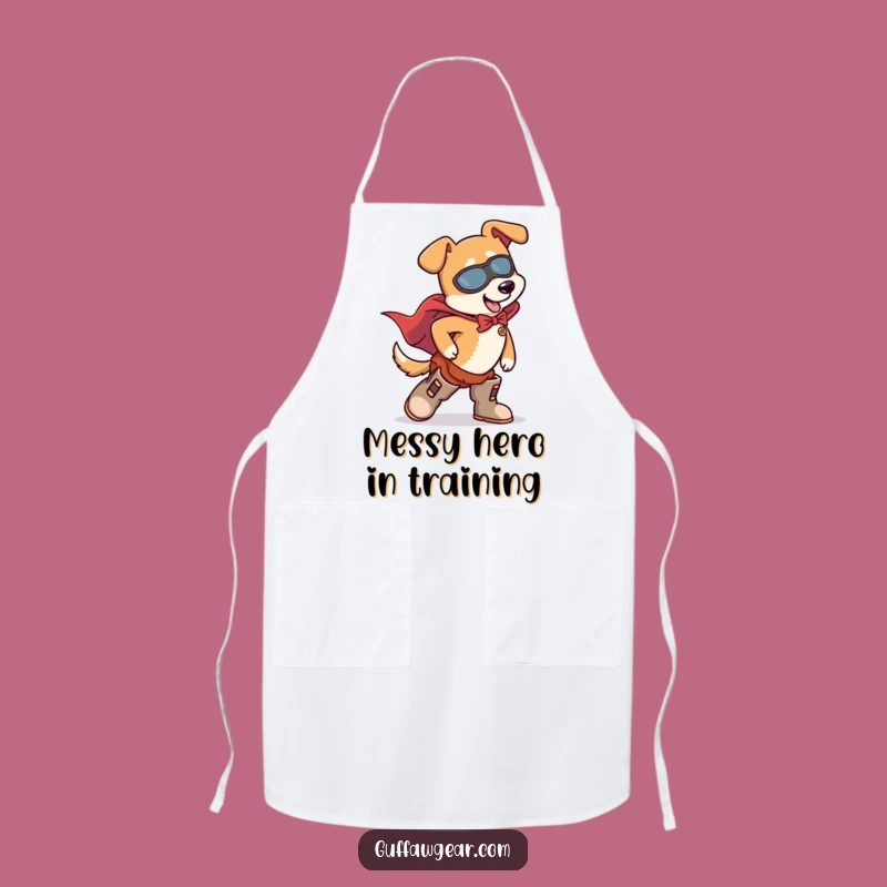 Funny Dog Superhero Tripping Apron - Hilarious Kitchen Cooking Gift