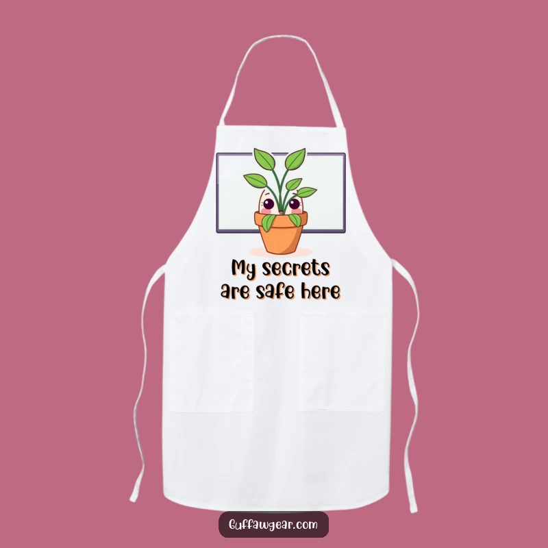 Funny Potted Plant Monitor Apron - Hilarious Kitchen Wear for Plant-Loving Chefs