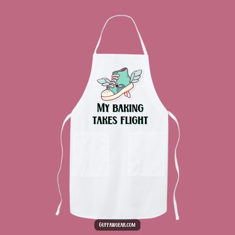 Funny Shoe Flying Apron: Cook with Ambitious Flair and Humor