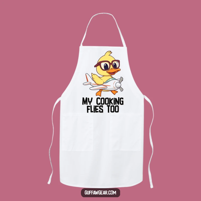 Funny Duck Pilot Apron: Oversized Glasses Struggle, Cook with Comedic Confidence