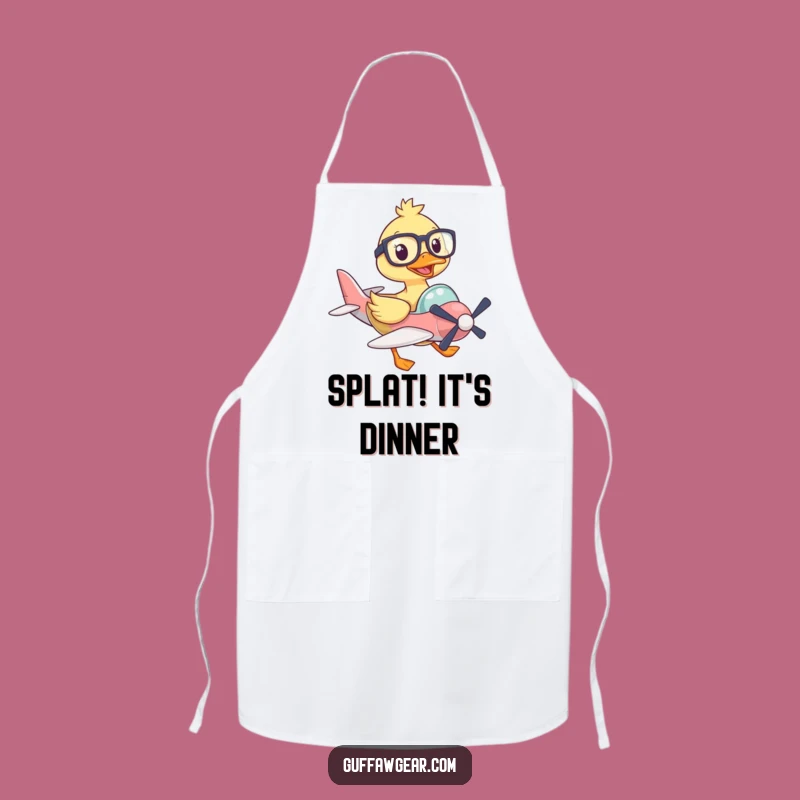 Funny Flight School Apron: Duck Pilot Kitchen Humor Gift for Cooks