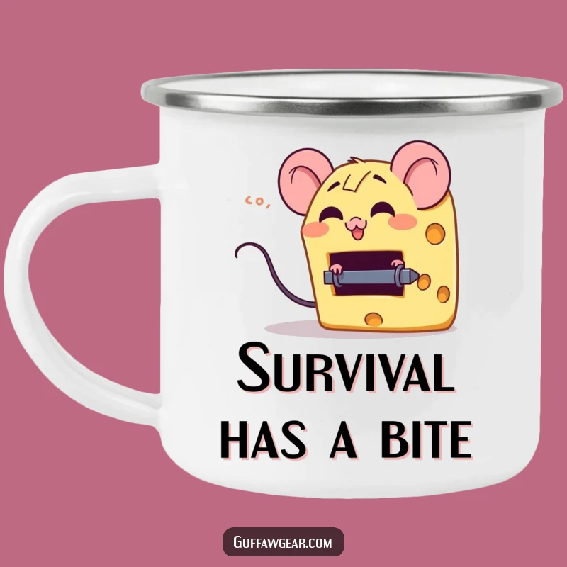 Funny Cheese Mouse Trap Camping Mug - Sip Your Brew with Cheesy Charm!