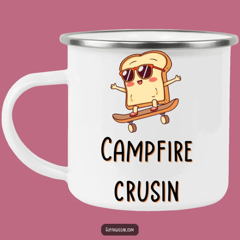 Funny Skateboard Toast Camping Mug: Durable & Humorous Companion for Cool Campers