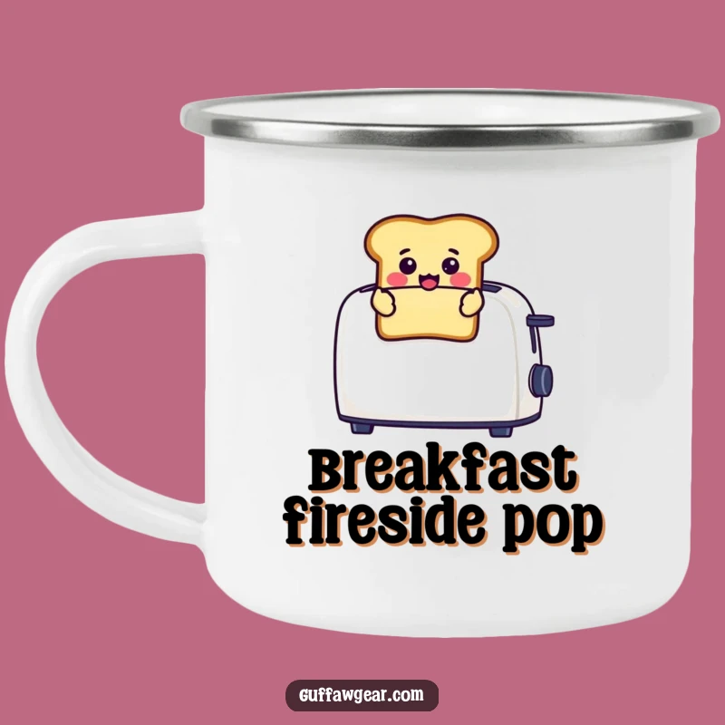 Funny Toast Surprise Enamel Camping Mug: Breakfast Adventure - Hilarious Gift!
