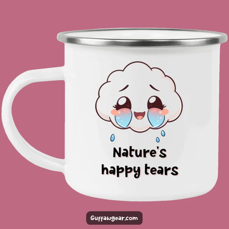 Funny Joyful Cloud Camping Mug: Sip Happiness Under the Stars