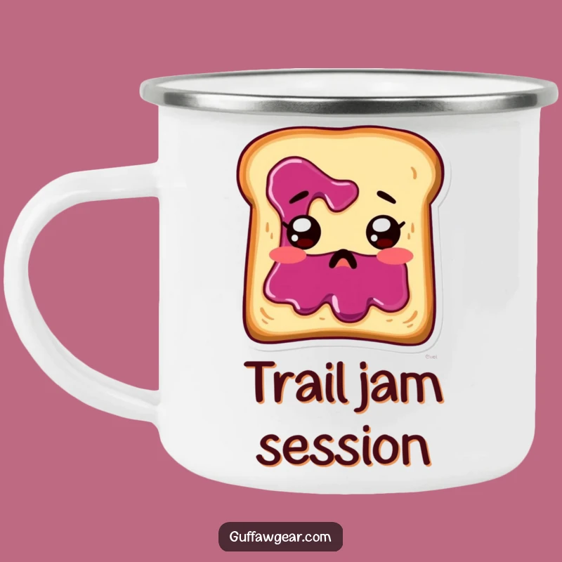 Funny Startled Toast Jam Camping Mug - Hilarious Outdoor Breakfast Drinkware
