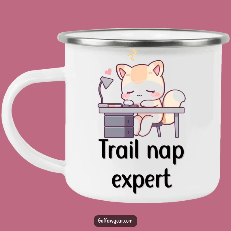 Funny Sleeping Fox Camping Mug: Enjoy Your Brew with a Hilarious Desk Companion