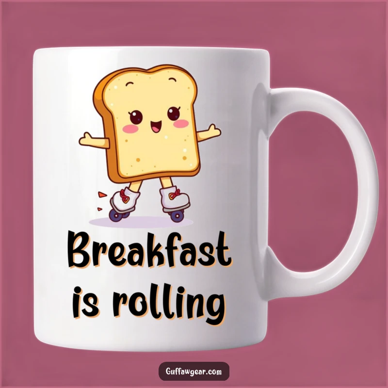 Funny Kawaii Toast Skater Mug: Hilarious Breakfast Rollerblade Gift
