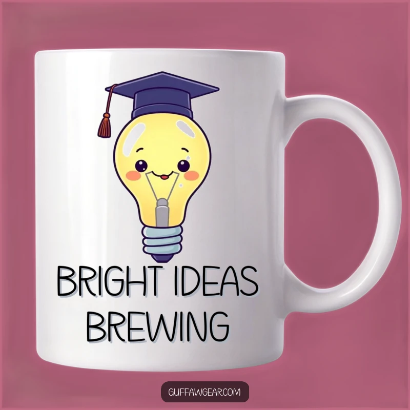 Funny Kawaii Graduation Mug: Proud Lightbulb, Smart Achievement, Perfect Humorous Gift