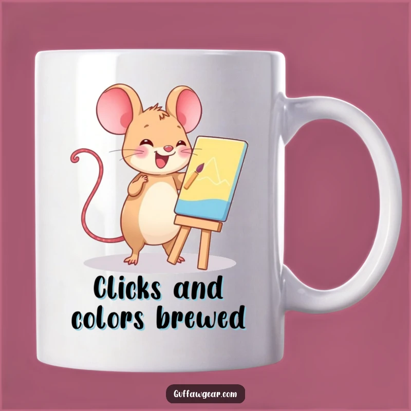 Funny Kawaii Mouse Artist Mug: Creative Painting Gift for Tech Lovers