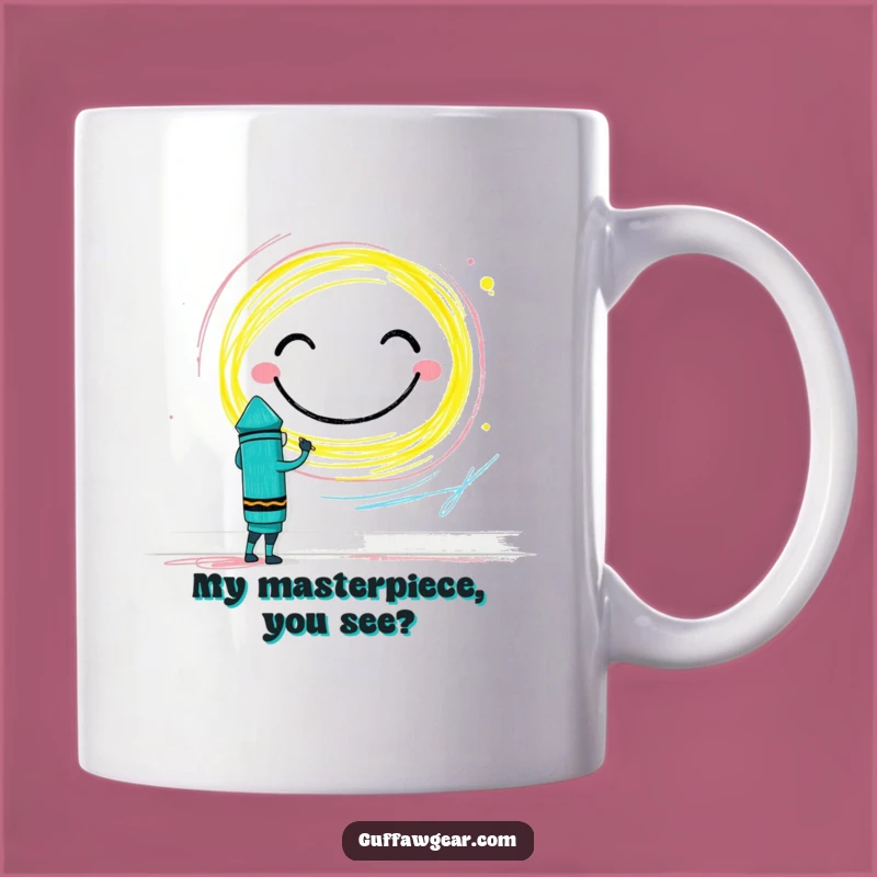 Funny Crayon Mural Masterpiece Mug: Brave Art Gift for Creative Souls