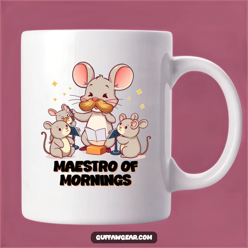 Funny Maestro Mouse Mug: Hilarious Conductor Gift with a Mustache and Squeaky Toys