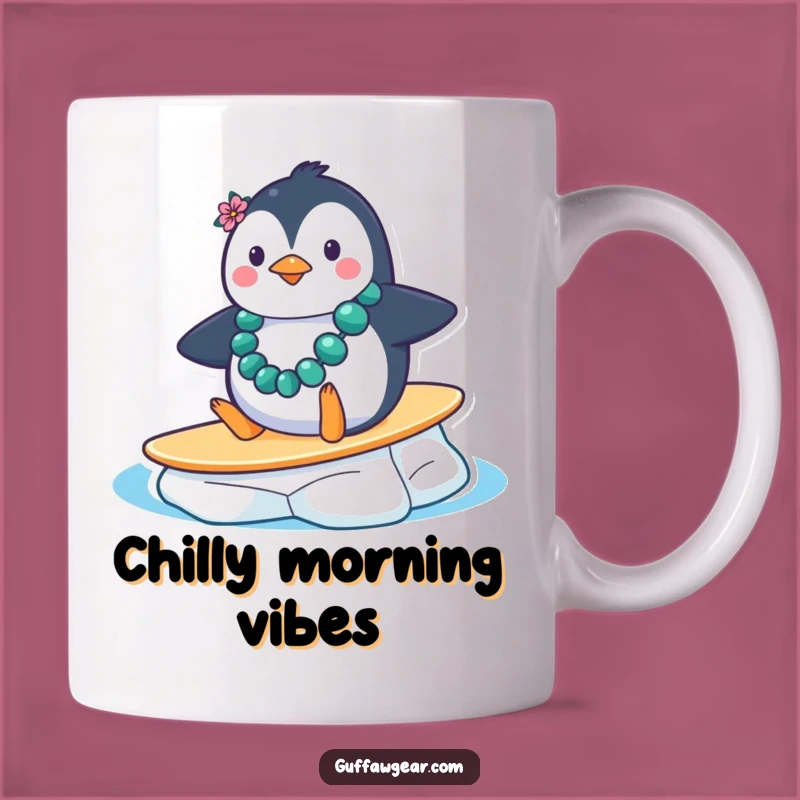 Funny Penguin Surf Fail Mug: Hilarious Tropical Disaster Gift for Penguin Lovers