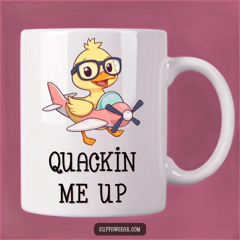 Funny Pilot Duck Mug: Oversized Glasses Flying Plane Gift for Aviation Lovers