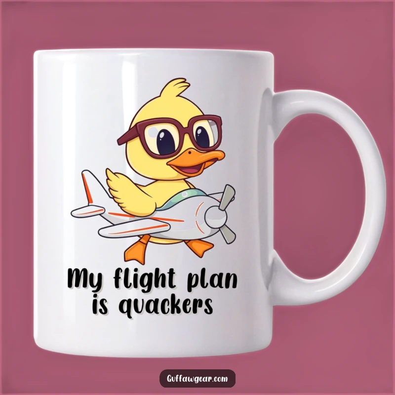 Funny Pilot Duck Mug: Oversized Glasses Struggle, Perfect Gift for Aviation Enthusiasts