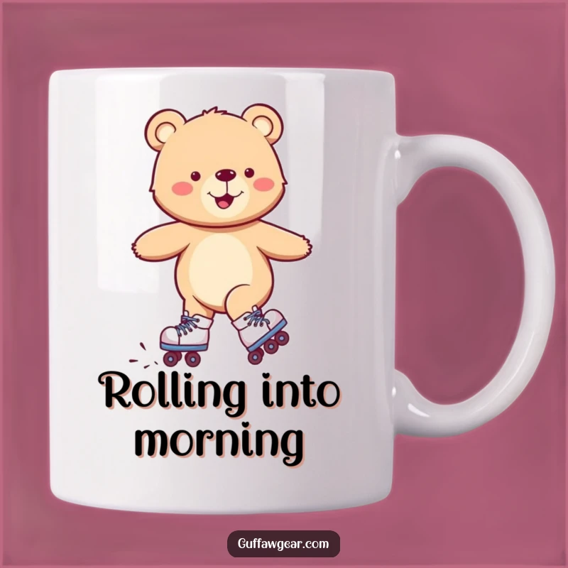 Funny Roller Bear Mug: Wobbly Skater Gift for Goofy Bear Lovers