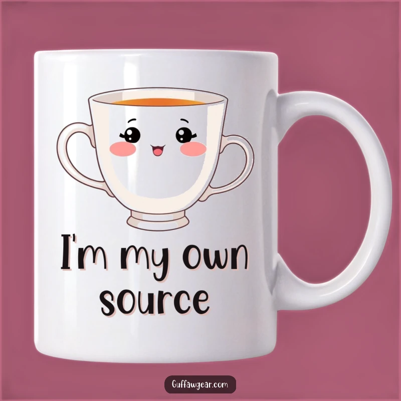 Funny Teacup Handle Sip Mug: Adorable Face's Hilarious Struggle - Perfect Gift