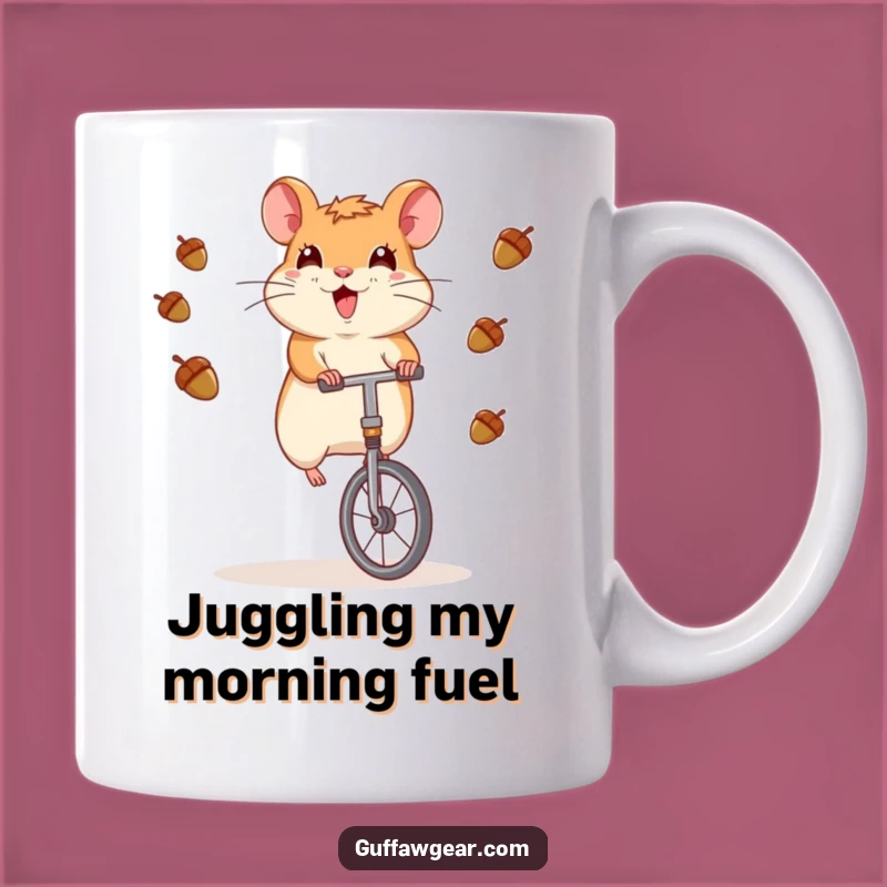 Funny Hamster Unicycle Juggling Mug - Hilarious Rodent Acrobatics Gift