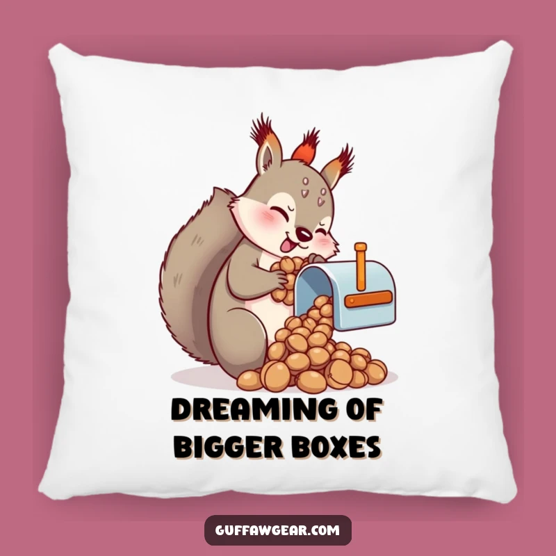 Funny Squirrel Mailbox Nuts Pillow - Cozy Hilarious Home Decor Gift