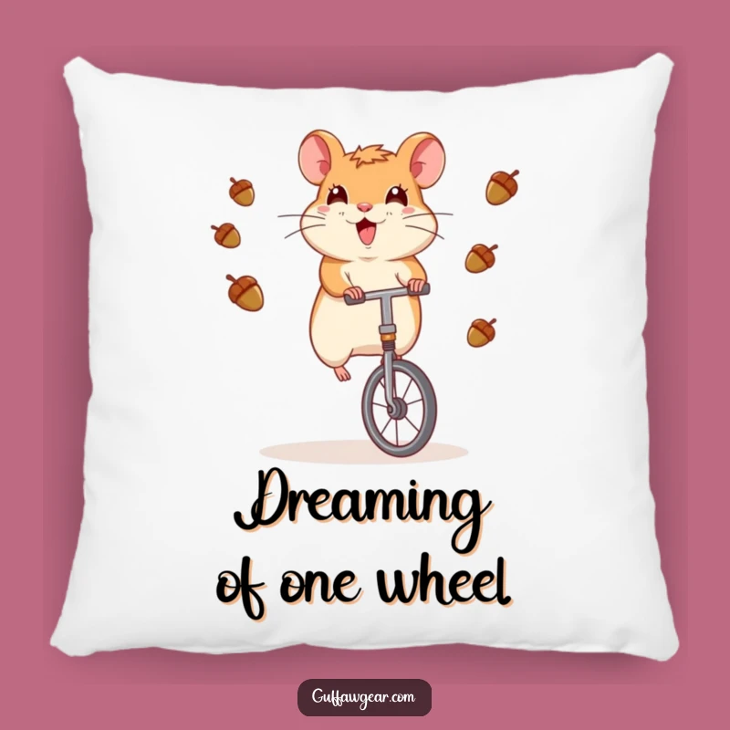 Funny Hamster Unicycle Juggling Pillow - Cozy Hilarious Home Decor Gift
