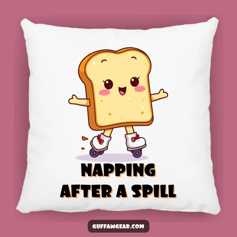 Funny Kawaii Toast Pillow: Cozy Skater Breakfast Cushion Gift