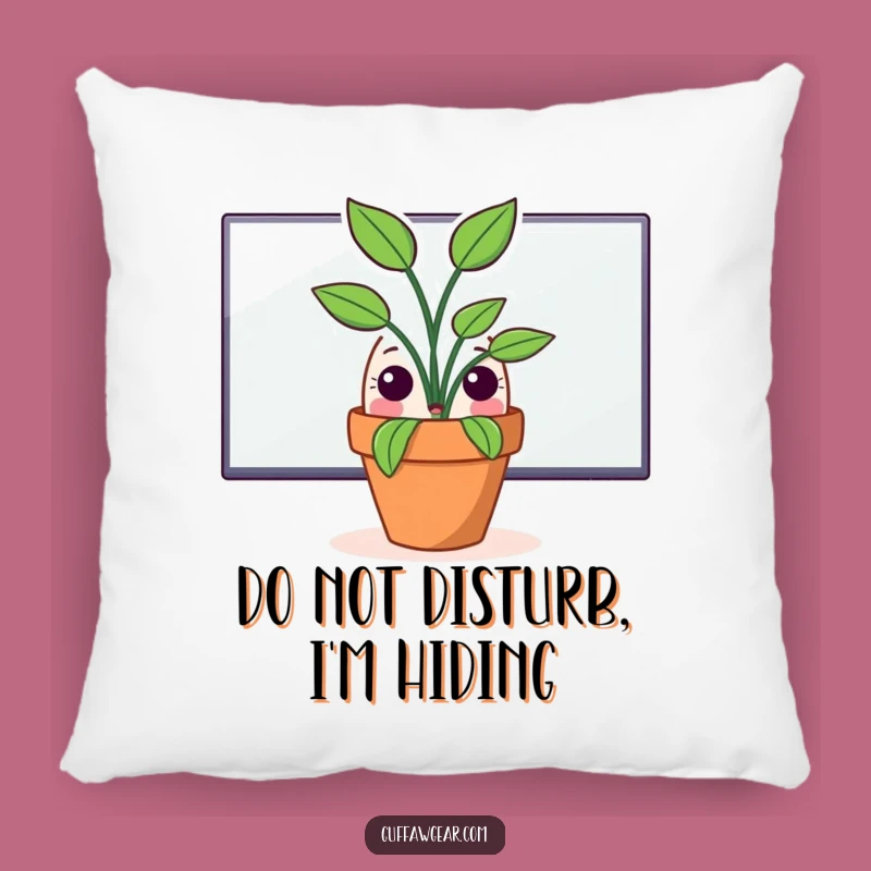 Funny Potted Plant Monitor Pillow - Comfy, Hilarious Accent for Cozy Spaces