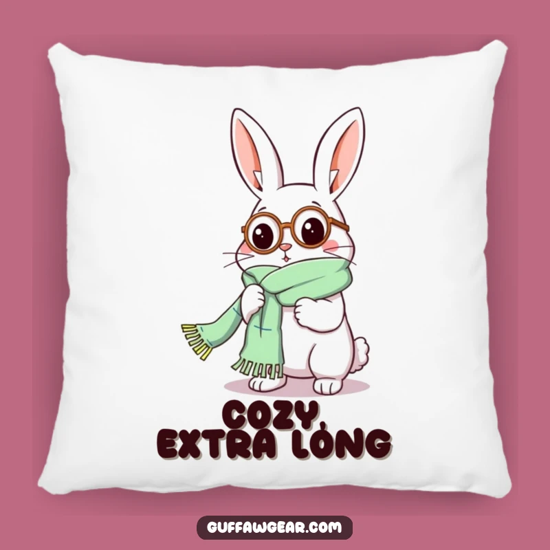 Funny Rabbit Monocle Knitting Pillow - Cozy Hilarious Home Decor Gift