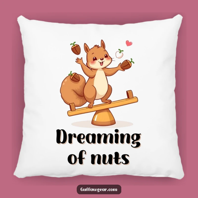 Funny Squirrel Juggling Pillow: Acorn Balance Buddy, Cozy Comfort