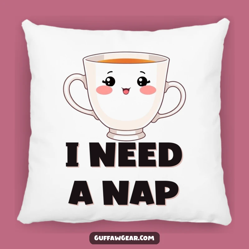 Funny Teacup Handle Sip Pillow: Cozy Comfort with an Adorable Face's Struggle - Soft Gift