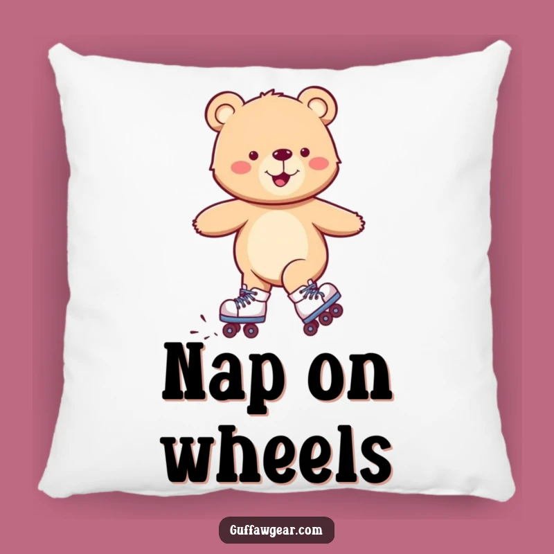 Funny Roller Bear Pillow: Cozy Wobbly Skater Gift for Comfort