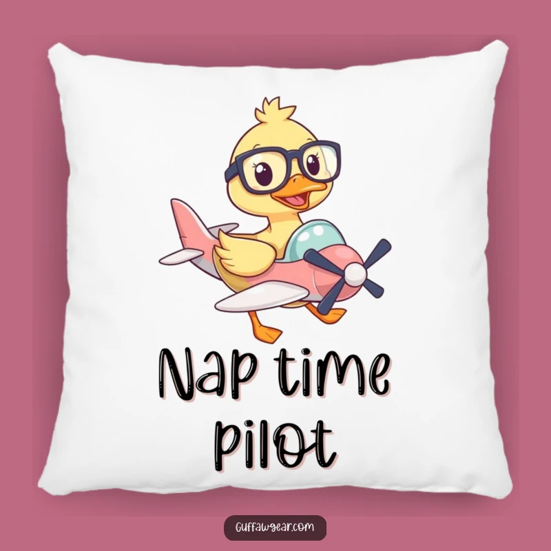 Funny Flight Pillow: Cozy Duck Pilot Humor Gift for Aviators