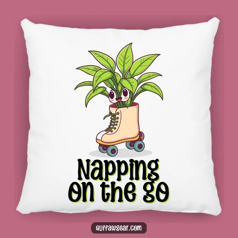 Funny Roller Skating Plant Pillow: Cozy Up with Whimsical Comfort