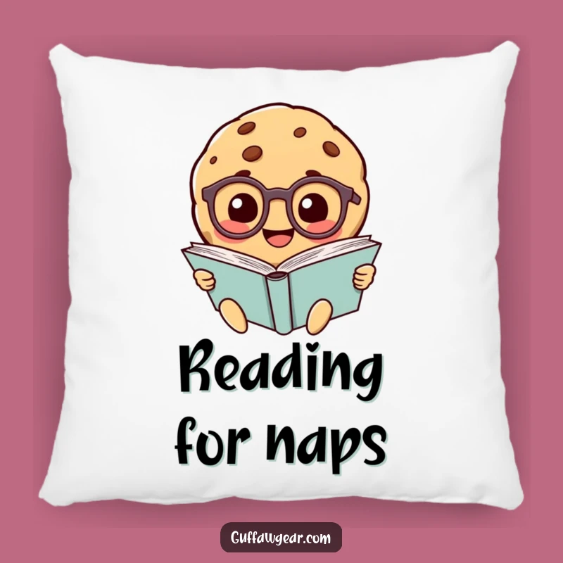 Funny Bookworm Cookie Pillow: Cozy Intellectual Character, Adds Humor