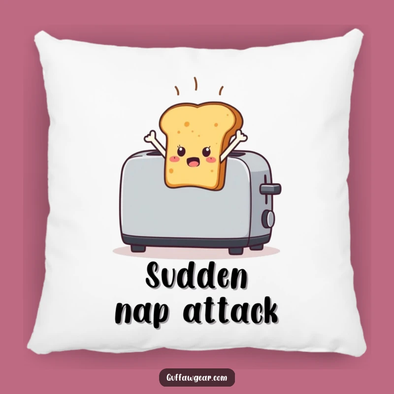 Funny Startled Toast Pillow: Leaping Breakfast Comfort Cushion