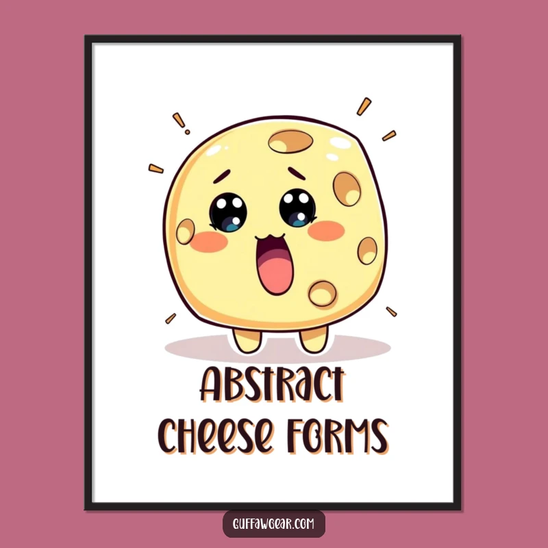 Funny Surprised Cheese Digital Print: Rapid Holes Wall Art