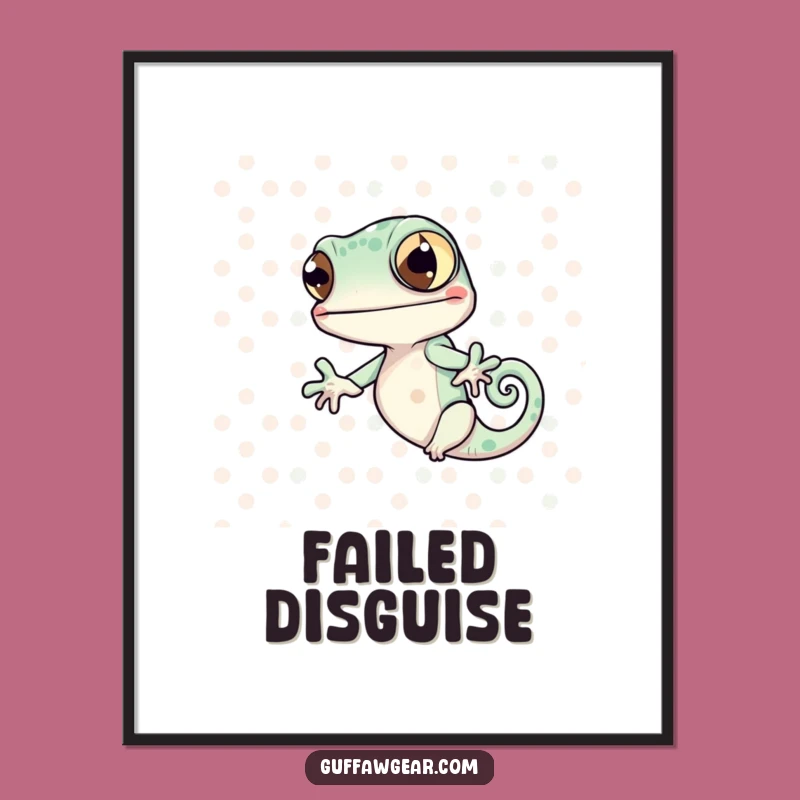 Funny Chameleon Blend Digital Art: Hilarious Printable Gift for Instant Decor and Laughs
