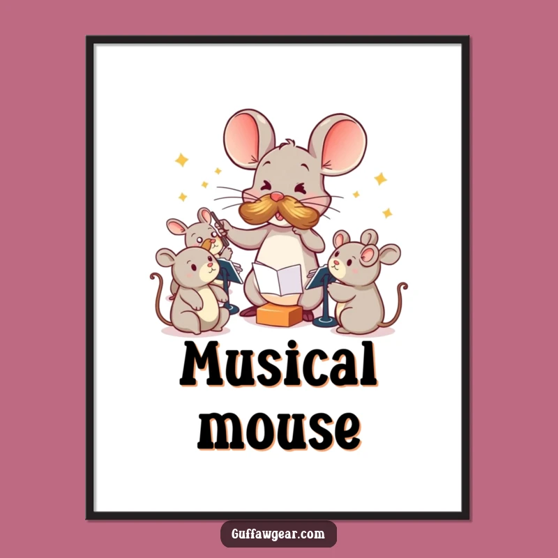 Funny Maestro Mouse Digital Art: Hilarious Printable Gift for Instant Decor and Laughs