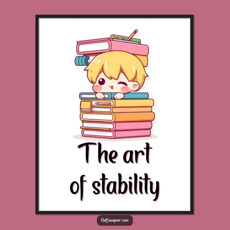 Funny Office Balance Digital Art: Hilarious Supply Stack Printable