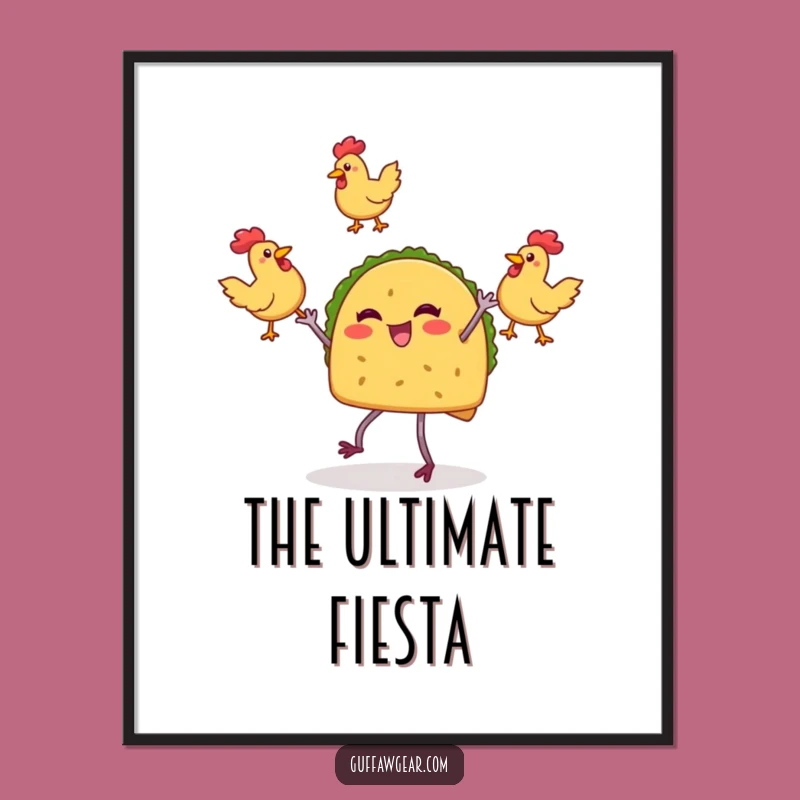 Funny Taco Juggling Digital Art Print: Fiesta Fun - Instant Funny Gift!