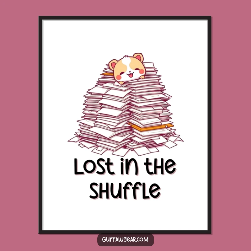 Funny Paperwork Tumble Digital Art: Hilarious Animal Office Printable