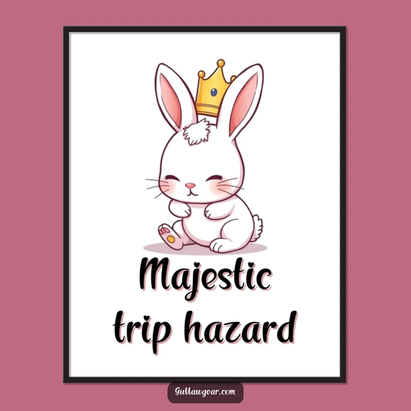 Funny Rabbit Digital Art: Royal Tripper Vibes, Instant Funny Gift