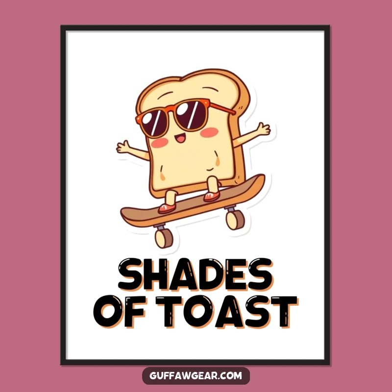 Funny Skateboard Toast Digital Art: Instant Humorous Decor for Cool Spaces