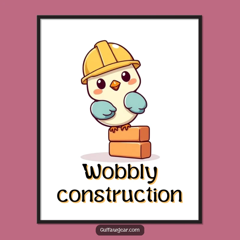 Funny Bird Builder Digital Art: Hilarious Printable Gift for Instant Decor and Laughs