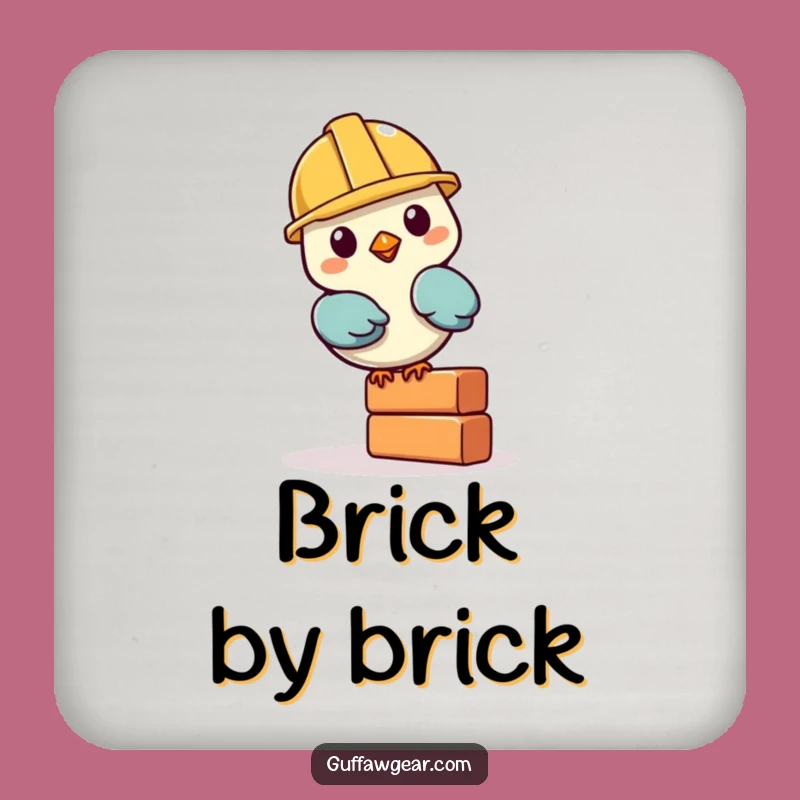 Funny Bird Construction Coaster: Hilarious Drink Protector Gift for Tabletop Humor