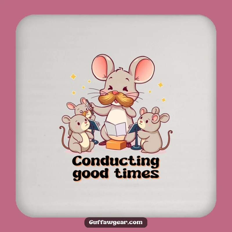 Funny Maestro Mouse Coaster: Hilarious Drink Protector Gift for Tabletop Harmony
