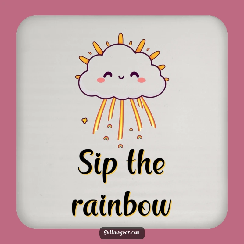 Funny Cloud Rainbow Coaster: Happy Weather Drink Protector