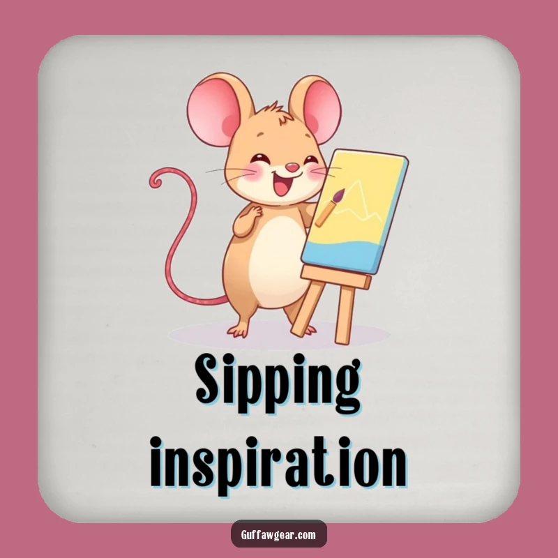 Funny Kawaii Mouse Coaster: Creative Art Drink Protector Gift