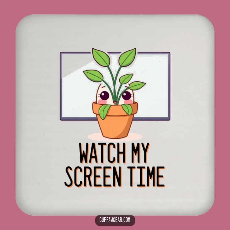 Funny Potted Plant Monitor Coaster - Protect Surfaces with Hilarious Office Style