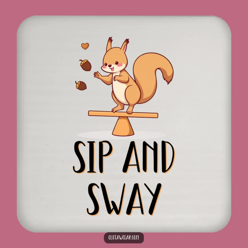 Funny Squirrel Coaster: Acorn Teeter-Totter Protector Gift for Hosts